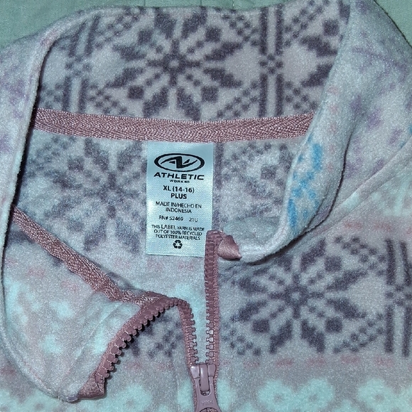 Athletic Works Pink and Blue Patterned Kids Sweater - Picture 4 of 6